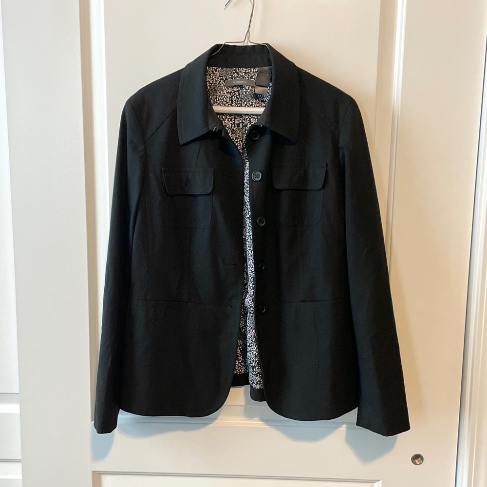 Liz Claiborne Black Women's Blazer Button Down Barn Jacket
